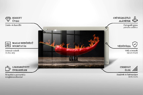 Tagliere in vetro Peperoncino piccante