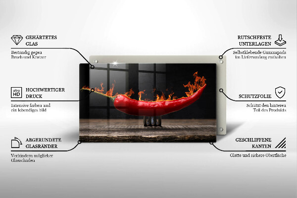 Tagliere in vetro Peperoncino piccante