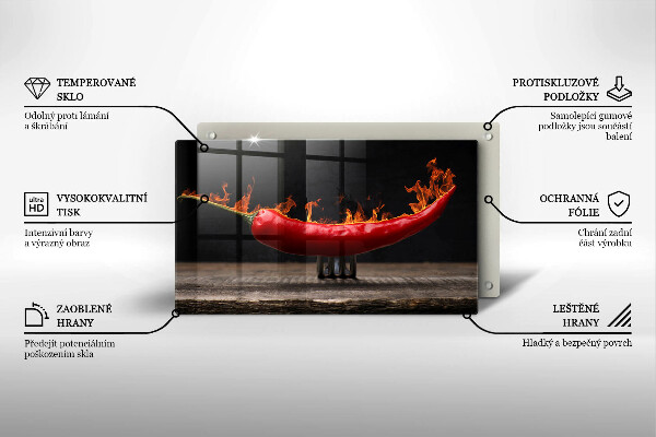 Tagliere in vetro Peperoncino piccante