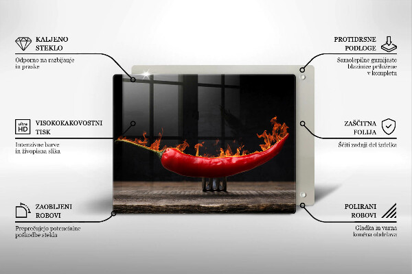 Tagliere in vetro Peperoncino piccante