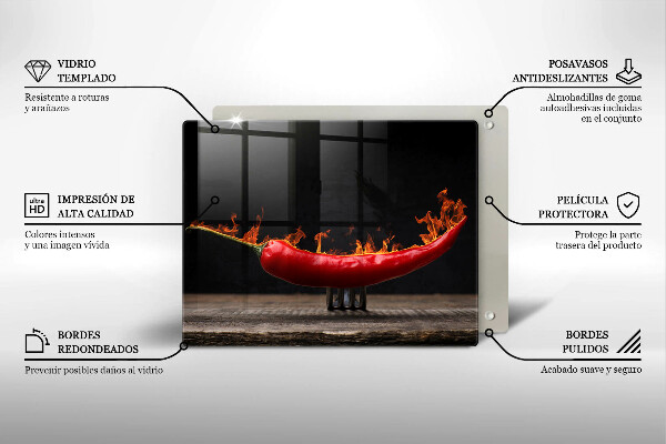 Tagliere in vetro Peperoncino piccante