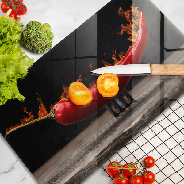 Tagliere in vetro Peperoncino piccante