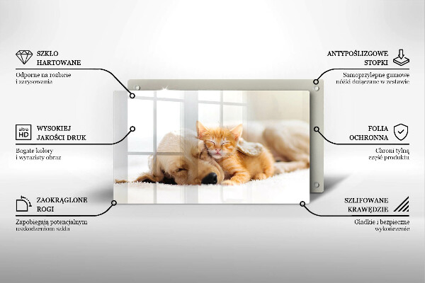 Tagliere in vetro Animali cane e gatto