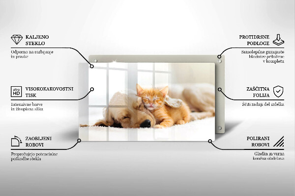 Tagliere in vetro Animali cane e gatto