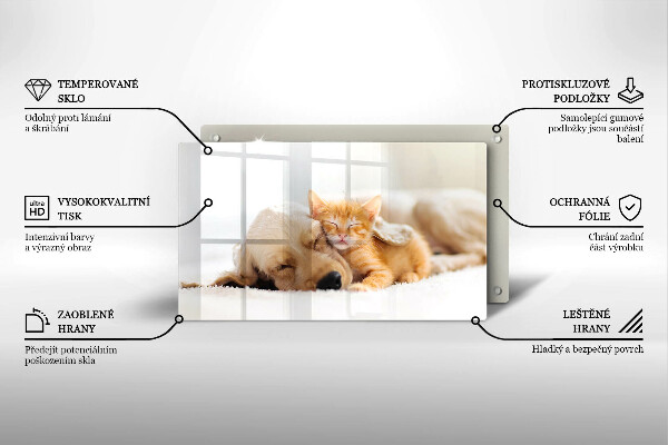 Tagliere in vetro Animali cane e gatto