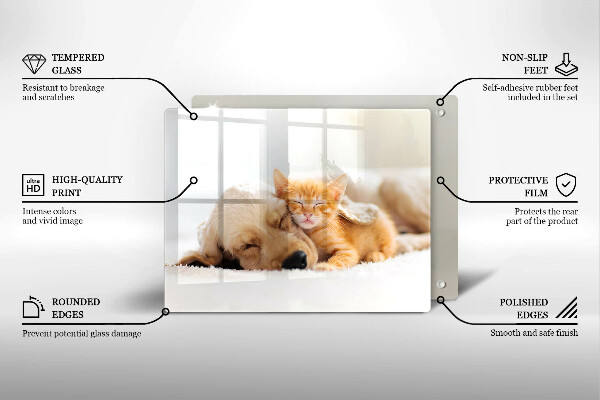 Tagliere in vetro Animali cane e gatto