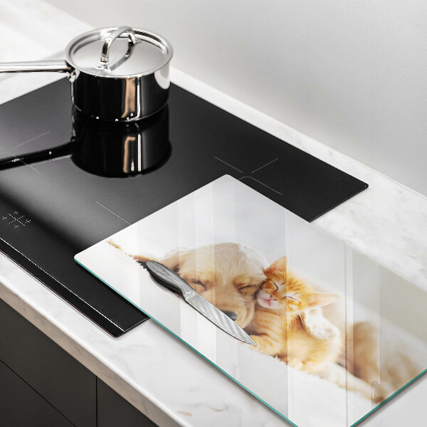 Tagliere in vetro Animali cane e gatto