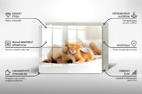 Tagliere in vetro Animali cane e gatto