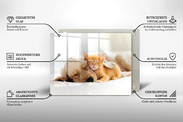 Tagliere in vetro Animali cane e gatto