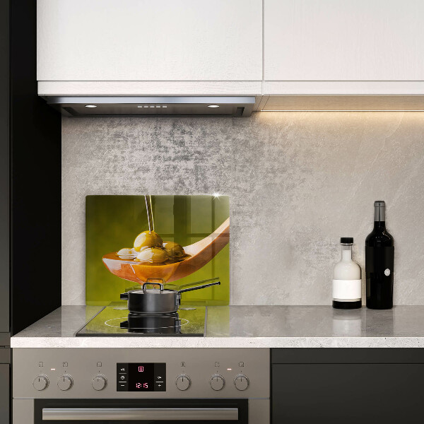 Tagliere in vetro temperato Olio d'oliva e olive