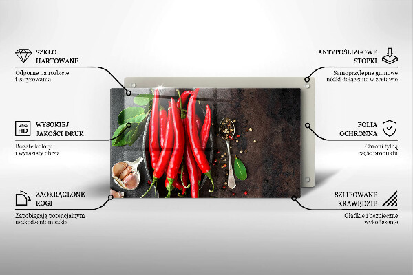 Tagliere in vetro Peperoncini rossi