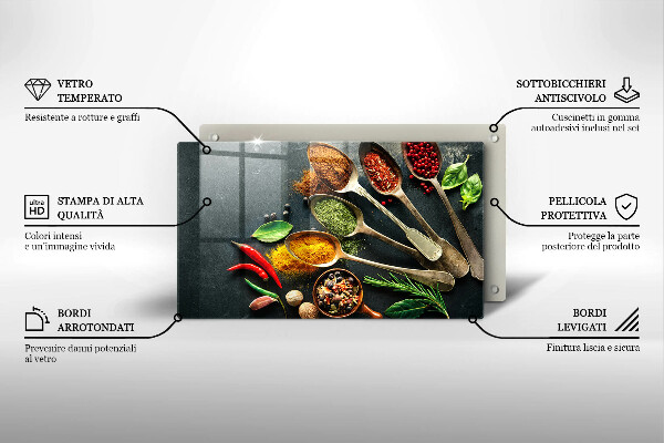 Tagliere in vetro Cucchiai da cucina di spezie