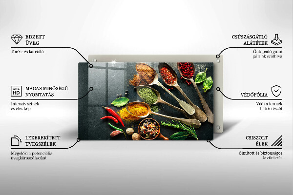 Tagliere in vetro Cucchiai da cucina di spezie