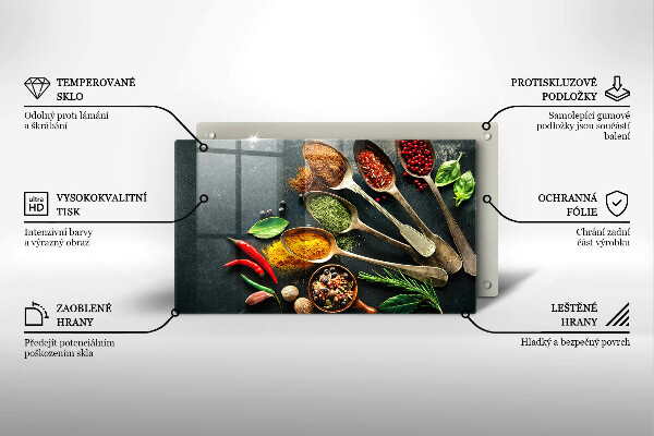 Tagliere in vetro Cucchiai da cucina di spezie