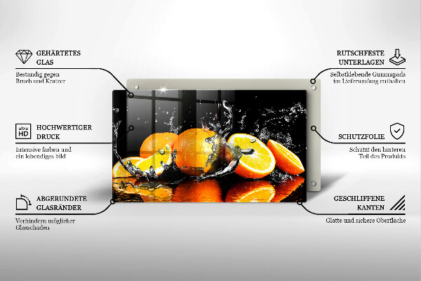 Tagliere in vetro Succoso frutto arancione