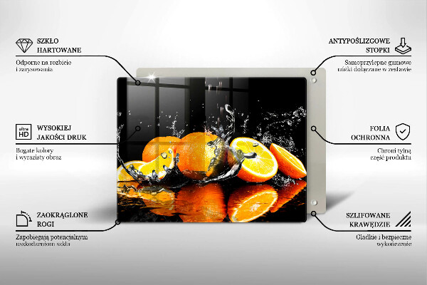 Tagliere in vetro Succoso frutto arancione