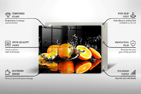 Tagliere in vetro Succoso frutto arancione