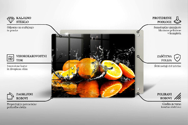 Tagliere in vetro Succoso frutto arancione