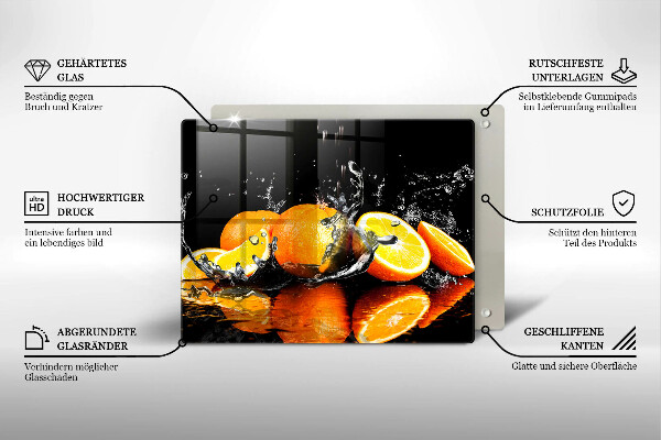 Tagliere in vetro Succoso frutto arancione