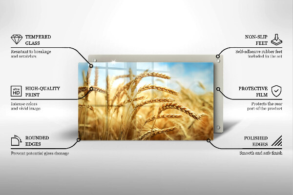 Tagliere in vetro Spighe di cereali nel campo