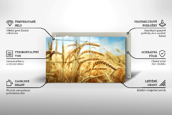 Tagliere in vetro Spighe di cereali nel campo