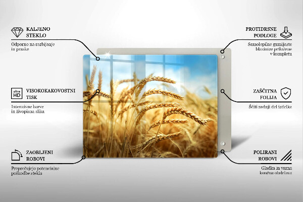 Tagliere in vetro Spighe di cereali nel campo