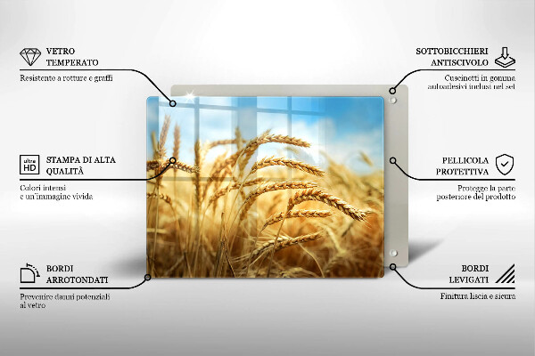 Tagliere in vetro Spighe di cereali nel campo