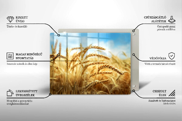 Tagliere in vetro Spighe di cereali nel campo