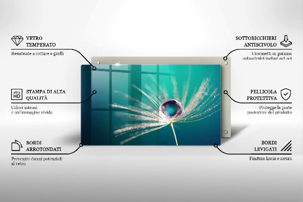 Tagliere in vetro Rugiada su un dente di leone