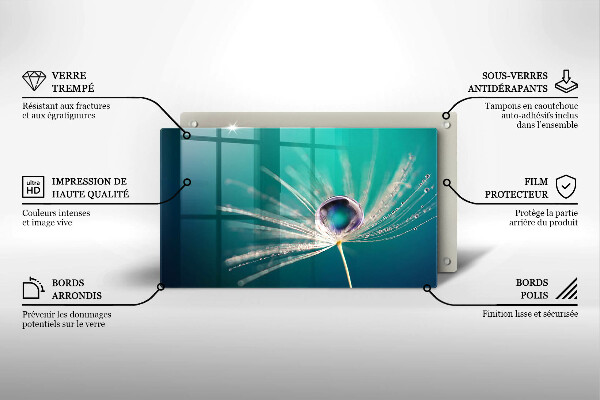 Tagliere in vetro Rugiada su un dente di leone