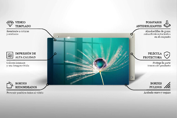 Tagliere in vetro Rugiada su un dente di leone