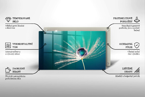 Tagliere in vetro Rugiada su un dente di leone