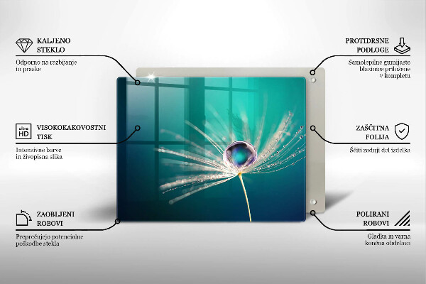 Tagliere in vetro Rugiada su un dente di leone