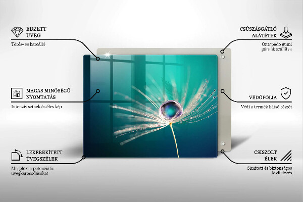 Tagliere in vetro Rugiada su un dente di leone