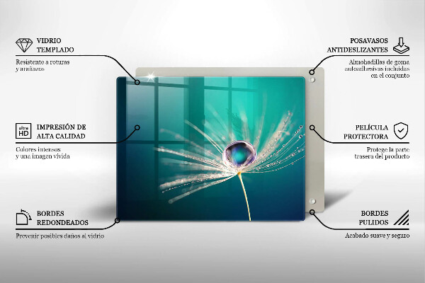 Tagliere in vetro Rugiada su un dente di leone