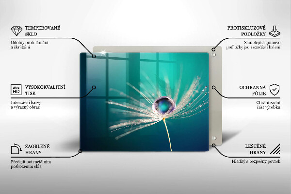 Tagliere in vetro Rugiada su un dente di leone