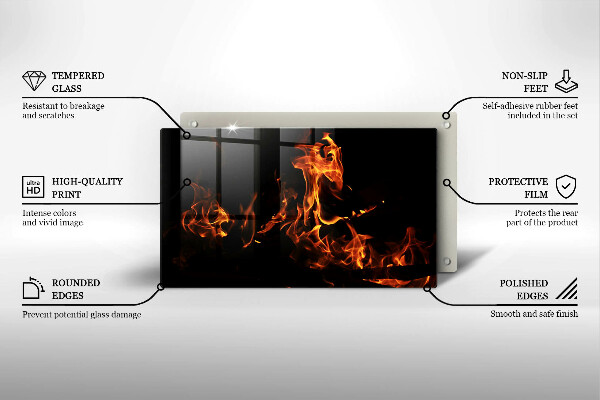 Tagliere in vetro Accendi una fiamma viva