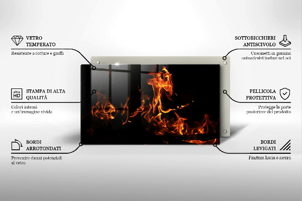 Tagliere in vetro Accendi una fiamma viva