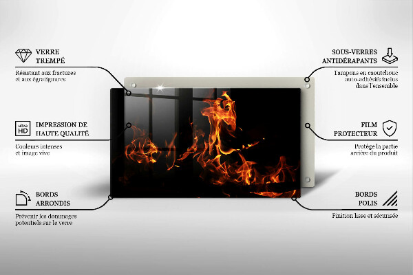 Tagliere in vetro Accendi una fiamma viva
