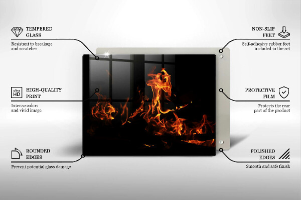 Tagliere in vetro Accendi una fiamma viva