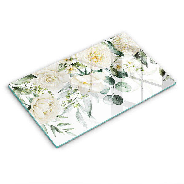 Tagliere in vetro Fiori ad acquerelli