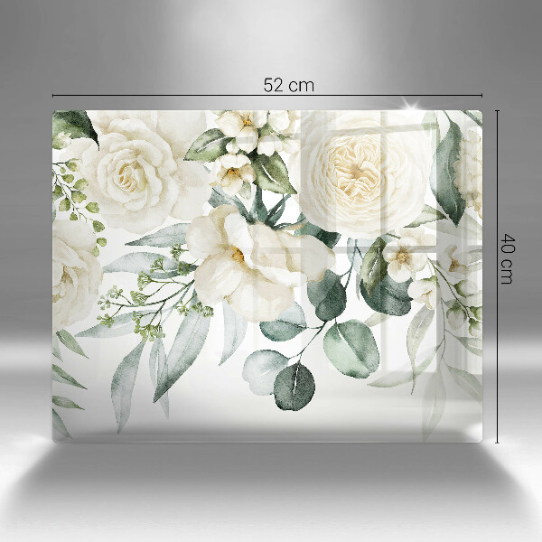 Tagliere in vetro Fiori ad acquerelli