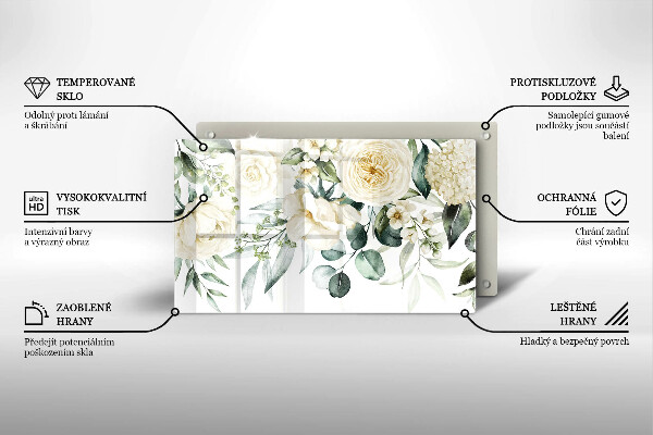 Tagliere in vetro Fiori ad acquerelli