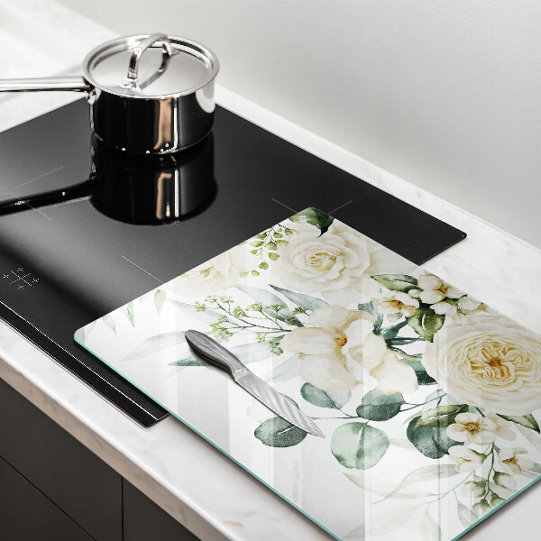 Tagliere in vetro Fiori ad acquerelli