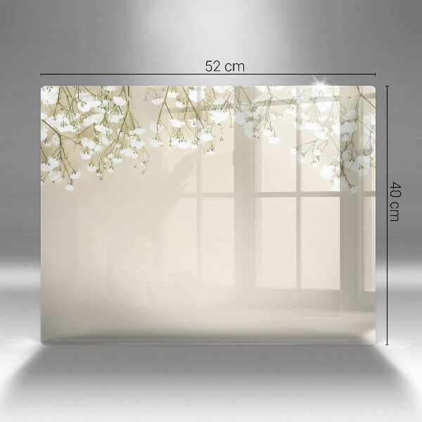 Tagliere in vetro Fiori boho in gesso