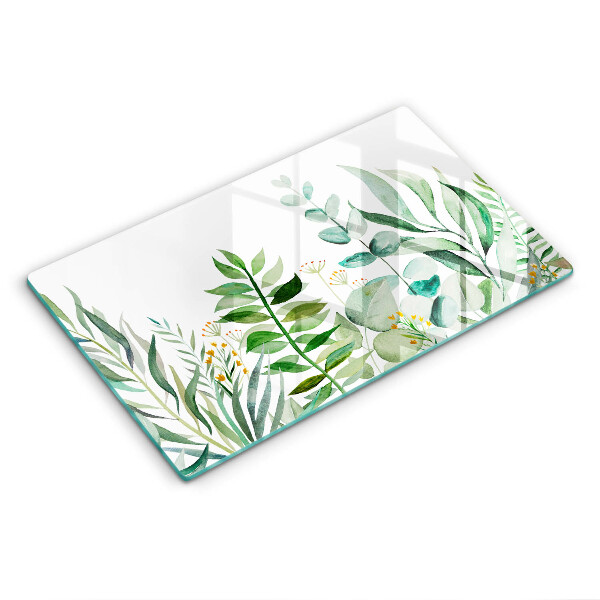 Tagliere in vetro Illustrazione delle foglie delle piante