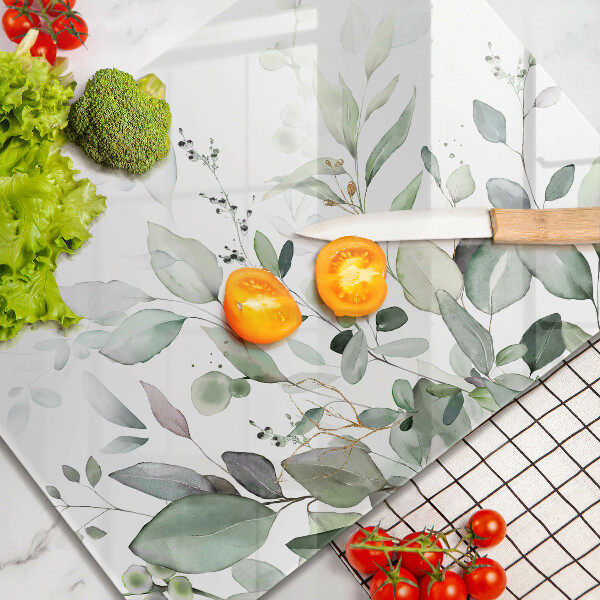 Tagliere in vetro Piante ad acquerello