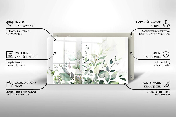 Tagliere in vetro Piante ad acquerello