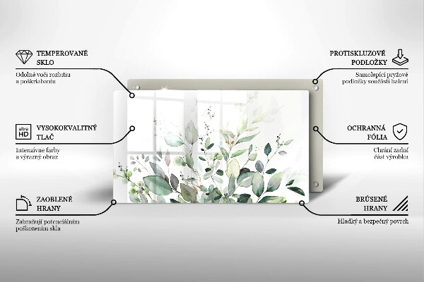 Tagliere in vetro Piante ad acquerello