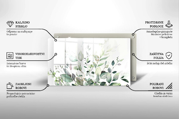 Tagliere in vetro Piante ad acquerello
